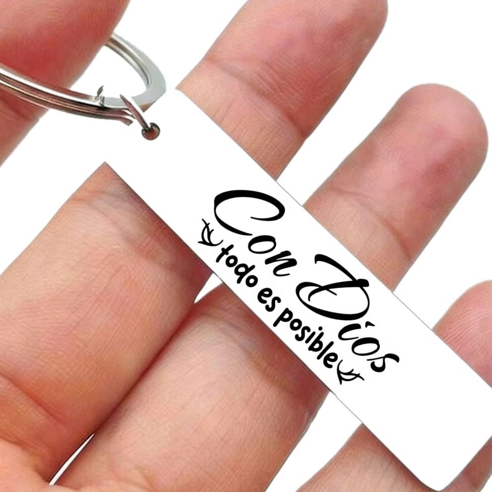 Vintage Fashion Quotes - 1Pc Spanish Quote Keychain Con Dios