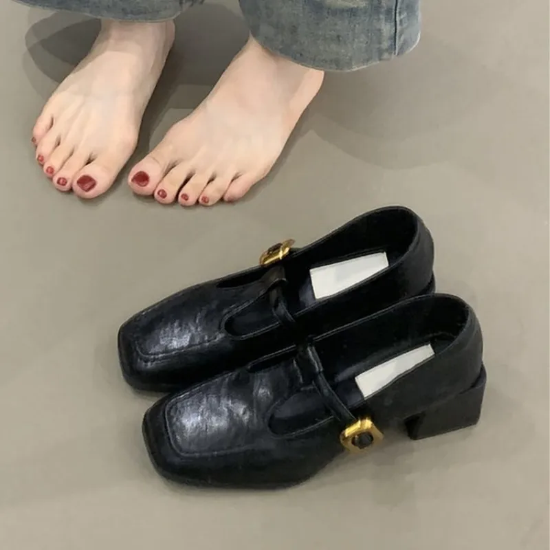 Women Square Toe T-Strap Mary  - Vintage Fashion Dresses review and price