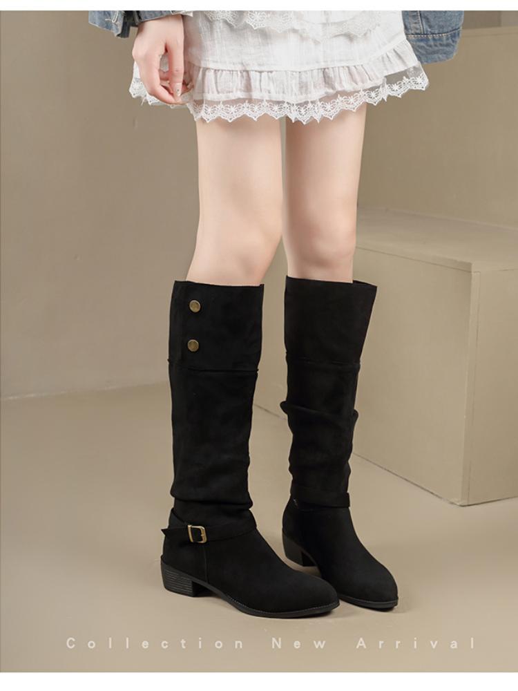Women Slouchy Knee High Boots  - Vintage Fashion Online review and price