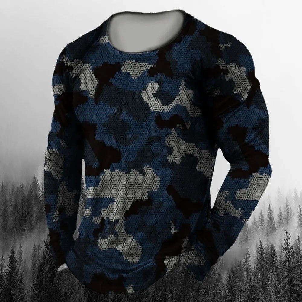 3D Printed Camouflage Long Sle - Vintage Outdoor Fashion review and price