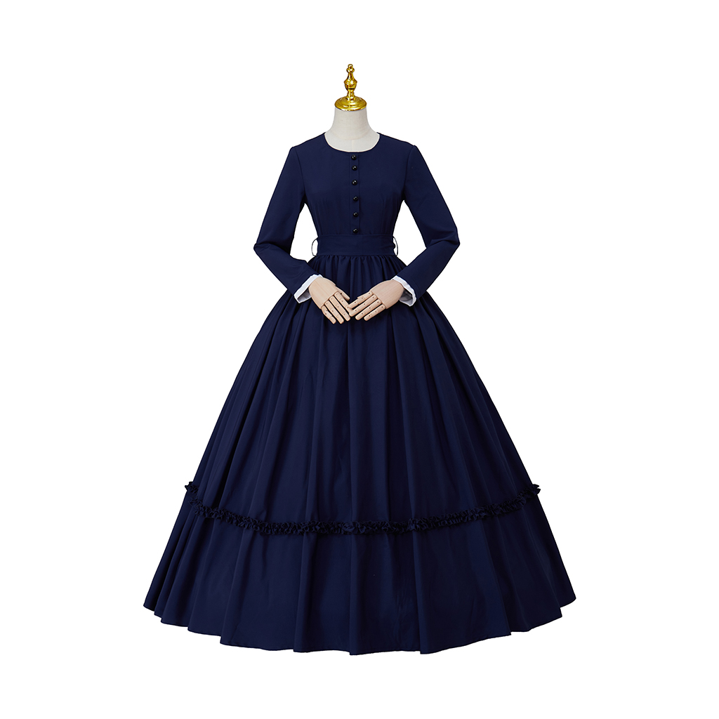 Women Navy Blue Victorian Civi - Vintage Fashion Dresses review and price
